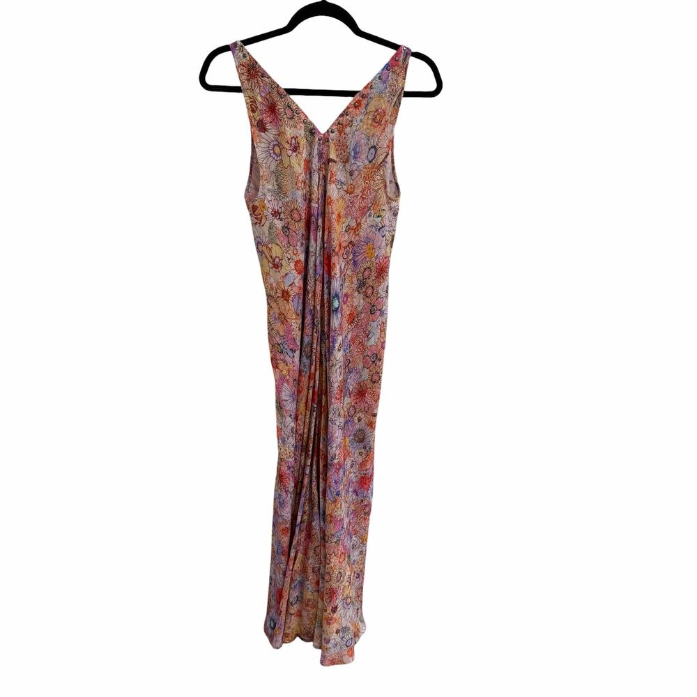 Johnny Was Eva Maxi Dress Pink Floral Studded Neckline Womens Small - Picture 7 of 8